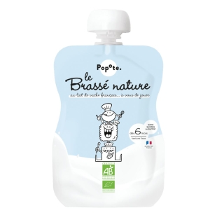 POPOTE - Yaourt Brassé Nature 100% Bio Dès 4 mois - Gourde 120g