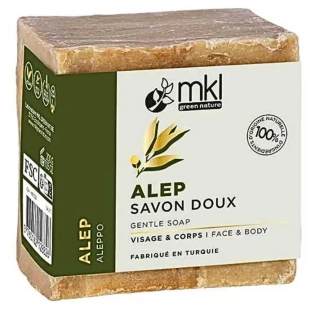 MKL - Savon d'Alep Doux Visage et Corps - 200gr - Protège et aide à préserver l'équilibre fragile de la peau