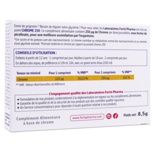 FORTE PHARMA - Chrome 250 - 30 comprimés