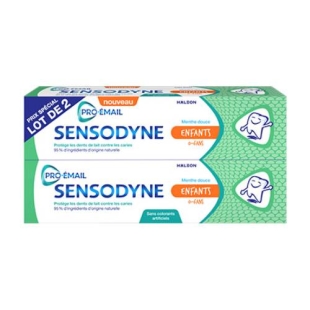 SENSODYNE - Pro Email Junior Menthe Douce 0-6 ans - 2x50ml