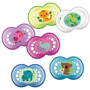 MAM Sucette DECOR ANIMAUX 6MOIS+ (lot de 2 sucettes)