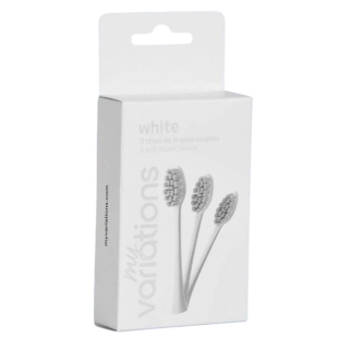 MyVariations - Têtes de Brosses Souples Couleur Blanche - Pack de 3