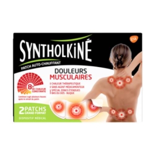 SYNTHOL Kiné Patch chauffant Grand Format Spécial bas du dos (Boîte de 2)