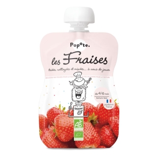 POPOTE - Compote Les Fraises 100% Bio Dès 4 mois - Gourde 120g