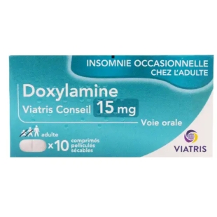 DOXYLAMINE 15mg - Insomnie occasionnelle 10 comprimés (générique de DONORMYL) - Viatris