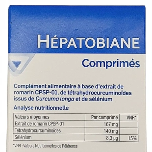 Hépatobiane PiLeJe complément alimentaire bon fonctionnement hépatique et biliaire 30 comprimés