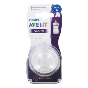 AVENT Natural Tétines liquides épaissis 6m+ x2