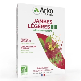 ARKOFLUIDES Bio - Circulation Jambes Légères Arkopharma - 20 ampoules