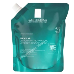 LA ROCHE POSAY - Effaclar Gel Micro Peeling  Soin nettoyant quotidien spécialement formulé pour les peaux grasses à tendance acnéique - Recharge 400 ML