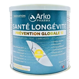 Arkopharma Santé Longévité Prévention Globale 12 complément alimentaire pour la vitalité cellulaire, l'énergie et le bien-vieillir
