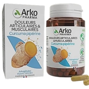 ARKOGELULES - Curcuma Pipérine Douleurs Articulaires et Musculaires Arkopharma - 40 gélules