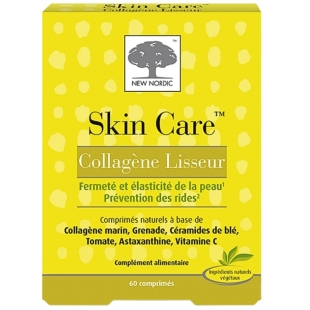 NEW NORDIC - Skin Care Collagène Lisseur - Complément alimentaire pour la fermeté et l'élasticité de la peau et la prévention des rides - 60 Comprimés
