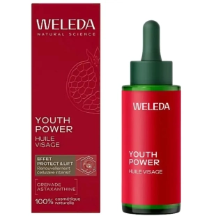 WELEDA - Youth Power Huile Visage Grenade - Aux 7 huiles végétales bio et astaxanthine pour nourrir, raffermir et raviver l’éclat de la peau -30 ml