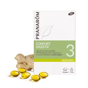 Capsules digestion confort intestinal ballonnements gingembre menthe citron cardamome naturel