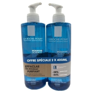 LA ROCHE POSAY - EFFACLAR Gel Moussant Purifiant Peaux grasses - 2x400ml