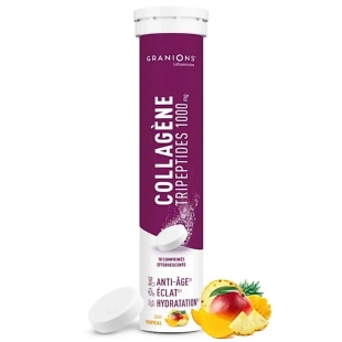 GRANIONS - Collagène Tripeptides Effervescent Goût Tropical - 18 comprimés