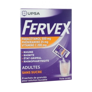 FERVEX ADULTE Sans Sucre (8 sachets)