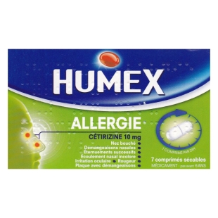 HUMEX ALLERGIES Cétirizine 10 mg - 7 comprimés