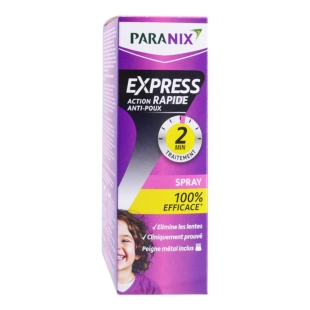 PARANIX - Express Spray Action Rapide Anti-Poux 2min + Peigne - 95ml