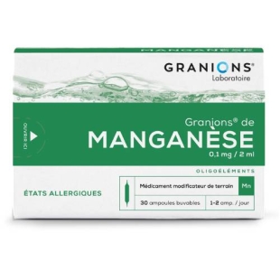 GRANIONS de MANGANESE (30 ampoules) Etats Allergiques