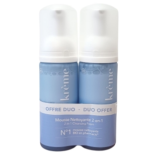 KREME - Lot Mousse Nettoyante 2 en 1 - 2 x 150 ml