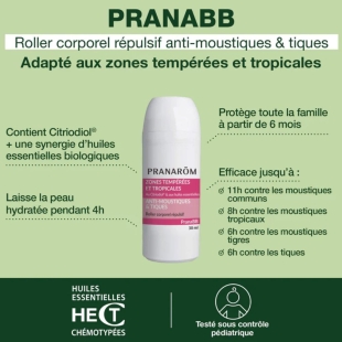 PRANAROM - PranaBB Répulsif Anti-Moustiques et Tiques Roller - 30 ml