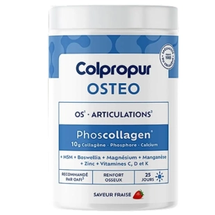 Colpropur Ostéo Fraise est un complément nutritionnel conçu pour renforcer les os et préserver la souplesse articulaire, à tout âge.