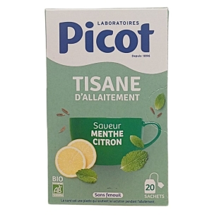 PICOT - Tisane d'allaitement menthe citron - sans fenouil - 20 sachets
