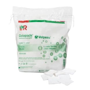 VELPEAU - Cotopads Carrés de Coton 5 x 5cm - 500 pièces