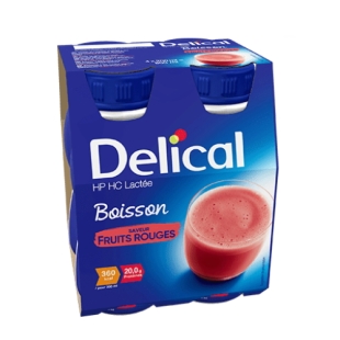 DELICAL Boisson Lactée FRUITS ROUGES (4 x 200ml)