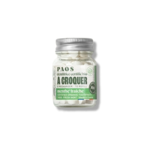 PAOS - Dentifrice BIO - Menthe Fraîche - 100 Comprimés à Croquer