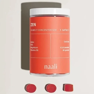 NAALI - Zen Kids Gommes au Safran - Goût Fraise X90 -  Réduit l'agitation et les petits déséquilibres émotionnels et  améliore la concentration.