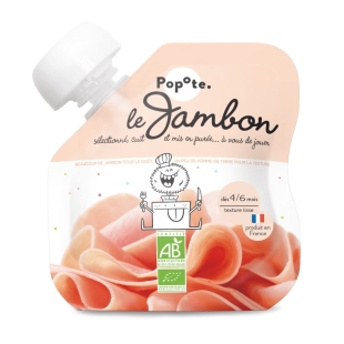 POPOTE - Purée de Jambon 100% Bio Dès 4 mois - Gourde 60g