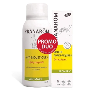 Duo Aromapic Spray Roller Anti-Moustiques Bio Huiles Essentielles