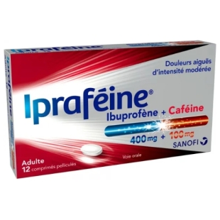 IPRAFEINE - Ibuprofène (400mg + Caféine 100mg) - 12comprimés