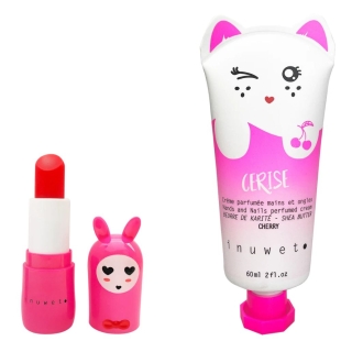 Coffret Enfant - Crème mains + Baume à lèvres  Parfum Cerise - ROSE - INUWET