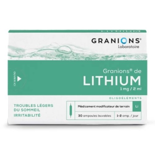 GRANIONS de LITHIUM (Li) 30 ampoules