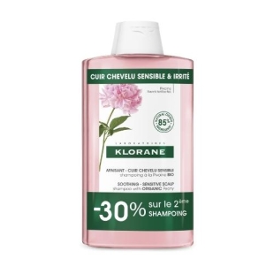 KLORANE PIVOINE Shampooing Apaisant et Anti-Irritant (Lot 2 x 400 ml) PROMO