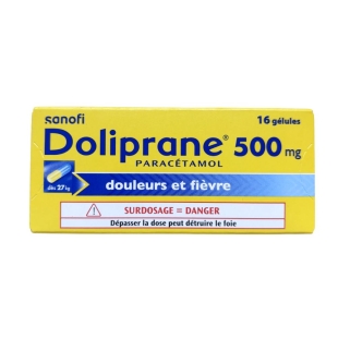DOLIPRANE - Paracétamol 500 mg Enfants et Adultes (dès 27kg) - 16 Gélules