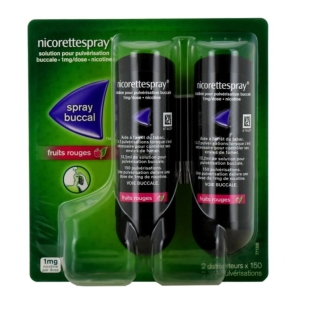 NICORETTE SPRAY 1mg/dose Fruits - Lot de 2 (150 pulvérisations X 2)
