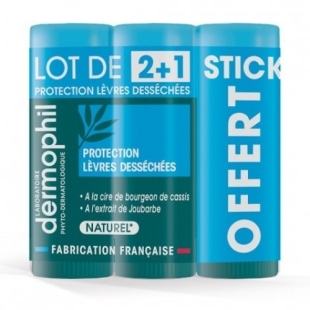 DERMOPHIL INDIEN Stick Protection Lèvres Desséchées PROMO (Lot 3x4g)