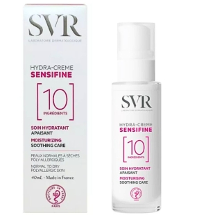 SVR - Sensifine Hydra-Crème Soin Hydratant Apaisant- Le soin minimaliste des peaux normales à sèches hypersensibles, intolérantes et allergiques, qui laisse la peau plus souple et douce 40ml