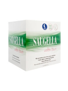 SAUGELLA Cotton Touch Nuit 12 serviettes extra-fines avec ailettes 
