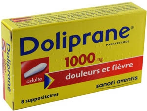 DOLIPRANE - Paracétamol 1000 mg  Adultes (dès 50 kg) - 8 Suppositoires