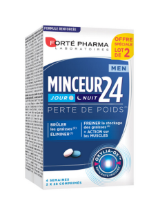 MINCEUR 24 MEN : Jour-Nuit Perte de poids (lot 2 x 28 comprimes) PROMO Forte Pharma