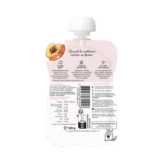 POPOTE - Compote Nectarine & fraises 100% Bio Dès 4 mois - Gourde120g