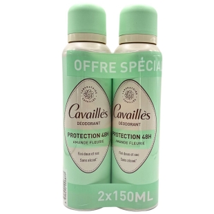 CAVAILLES - Déodorant  Spray Protection 48h - Amande Fleurie 2 x 150 ml