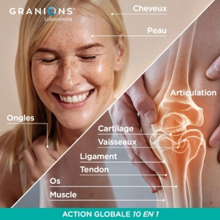 GRANIONS - Collagène + Multi Type I, II, III, V, X - poudre 260 g