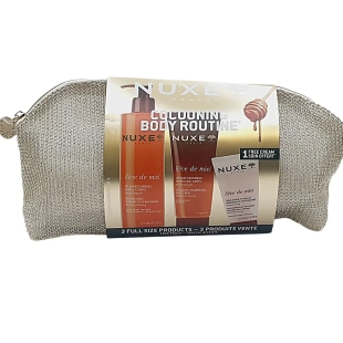 NUXE Rêve de Miel Trousse Routine Corps Réconfortante avec gel lavant surgras 400 ml, gommage corps 200 ml et crème mains 50 ml offerte