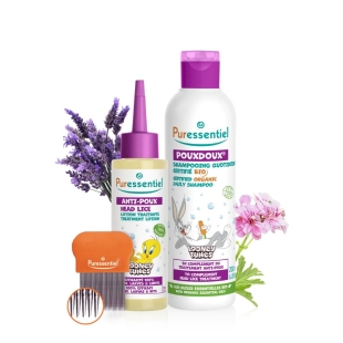 PURESSENTIEL - Coffret Traitement Complet Anti-Poux + 1 Eponge Titi Offerte
